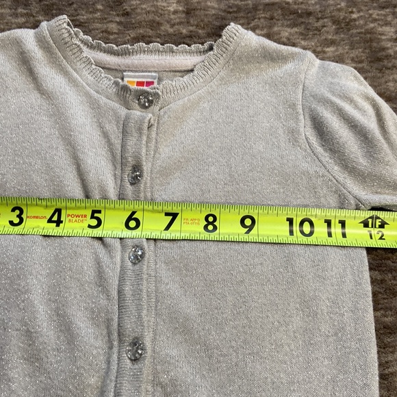 🔴Free if bundled Healthtex 4T Girls button up cardigan ❤️ gray & silver sparkle - Picture 14 of 15